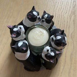Cute Boston terrier candles holder